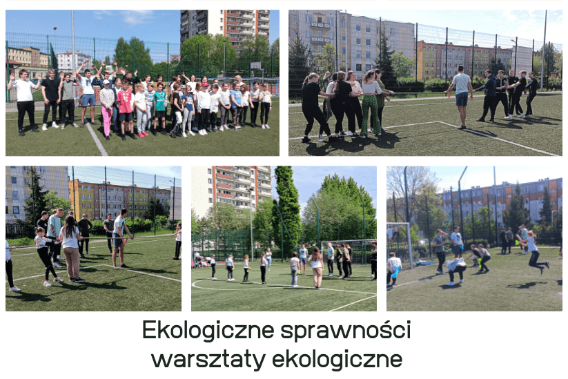 Uczniowie Sp3 oraz ZSM-E podczas warsztatów ekologiczno-sportowych