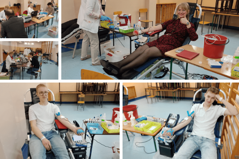 Uczniowie i nauczyciele ZSM-E w Ełku oddali krew w ramach akcji Krewki Mechaniak